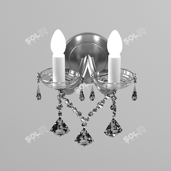 Elegant Crystal Sconces 3D model image 2