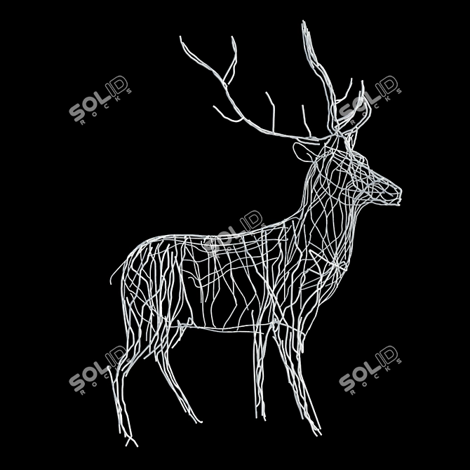 Deer in Bush: A Natural Delight 3D model image 3