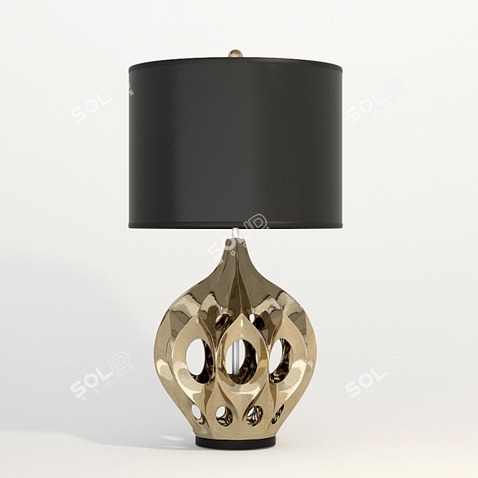 Elegant Bronze Table Lamp 3D model image 1