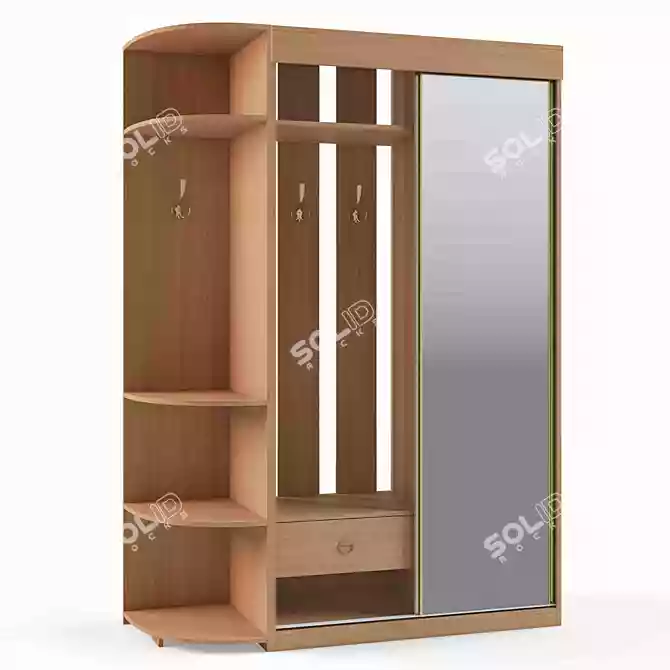 Title: Sleek Corner Closet 3D model image 1