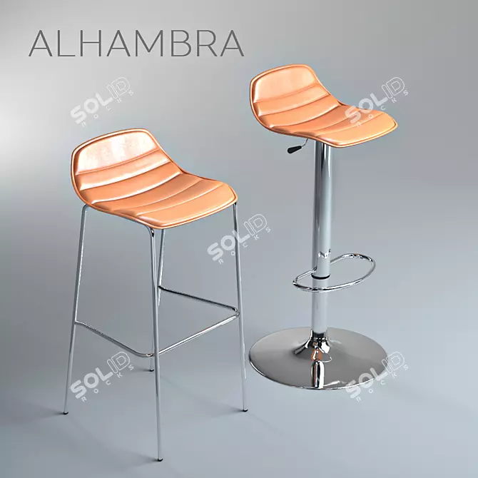 Barstool  Alhambra - Modern and Elegant 3D model image 1