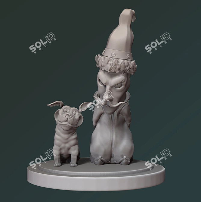Mystic Misfortune: Poor Magician Statue 3D model image 1