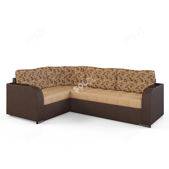 Luxury Baroque Corner Sofa 3D model image 1