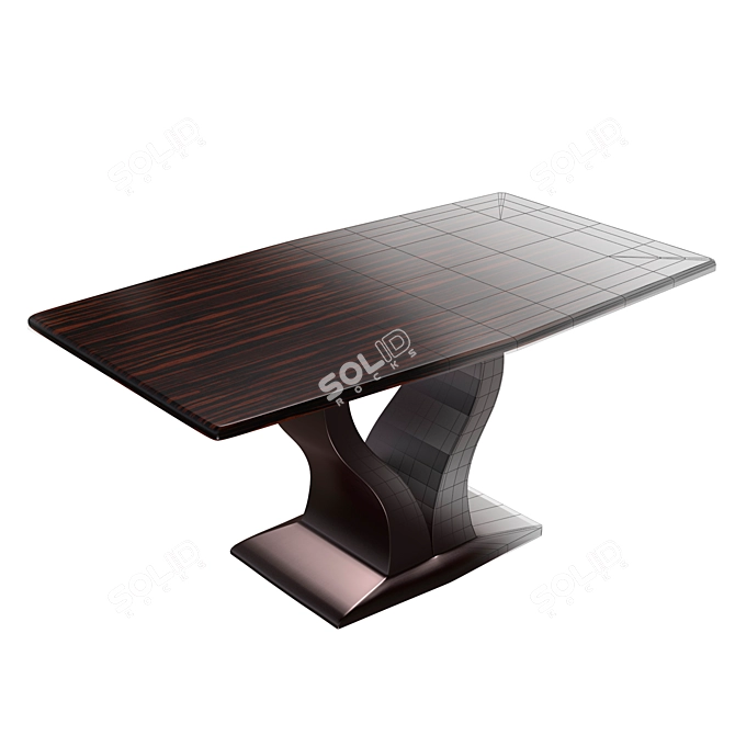 Elegant Ebony Dining Table 3D model image 3