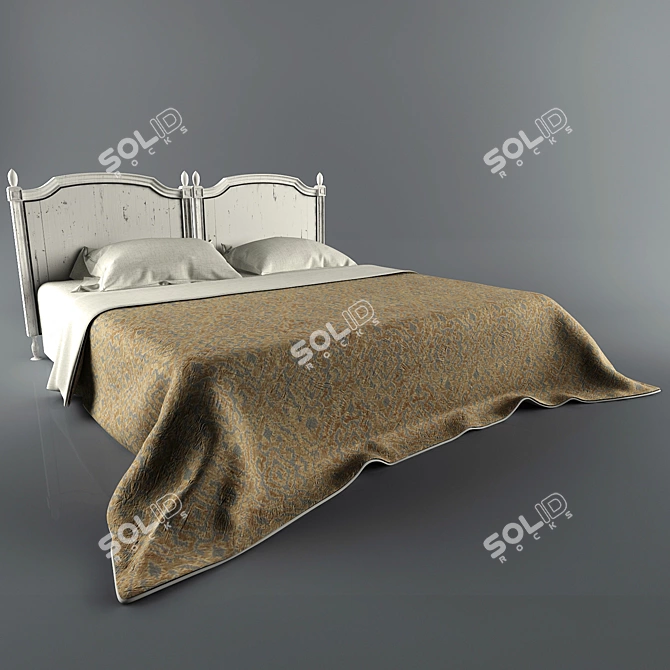 Vintage-inspired Bed 3D model image 1