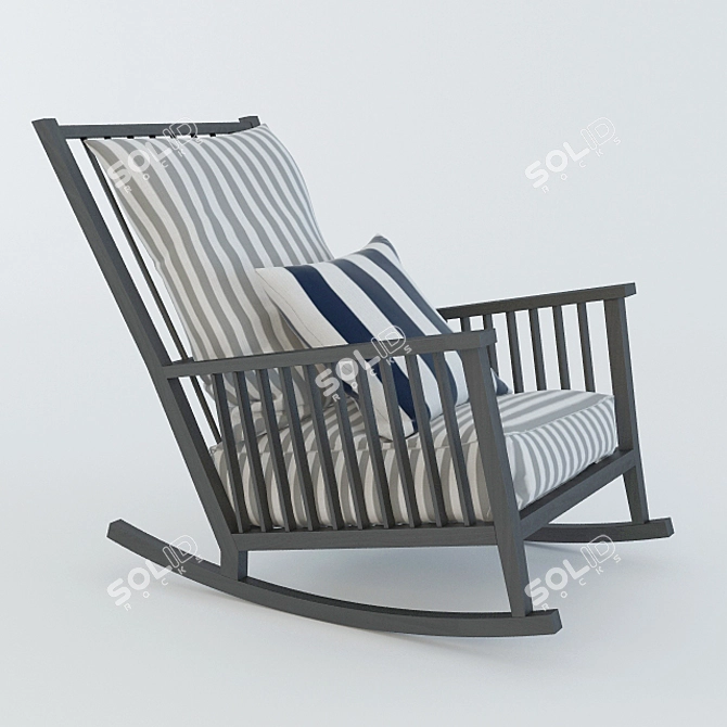 Gervasoni Grey Rocking Chair 3D model image 1