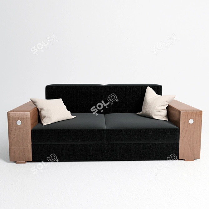 Sleek Art Deco Sofa: 3dsmax & OBJ 3D model image 1