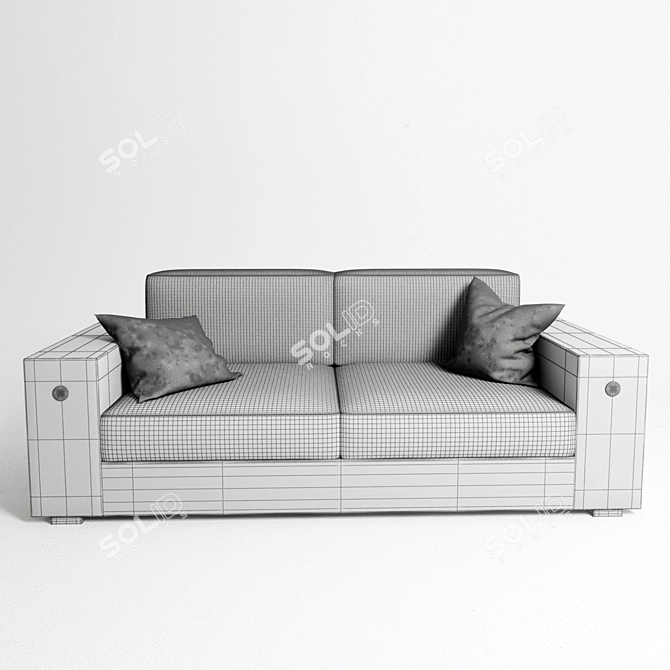 Sleek Art Deco Sofa: 3dsmax & OBJ 3D model image 2