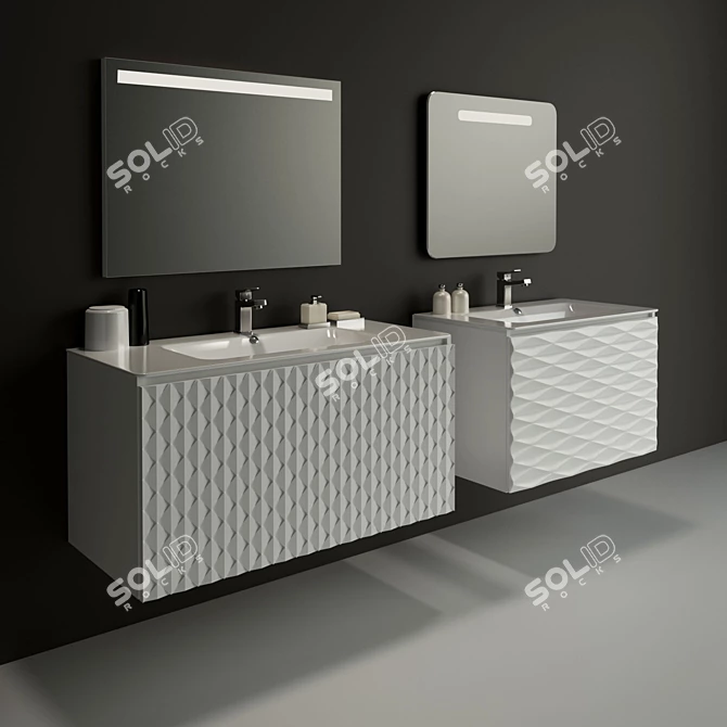 Bretta Bathroom Set: Luna & Rubicon - Elegant and Functional 3D model image 1