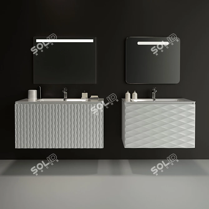 Bretta Bathroom Set: Luna & Rubicon - Elegant and Functional 3D model image 2