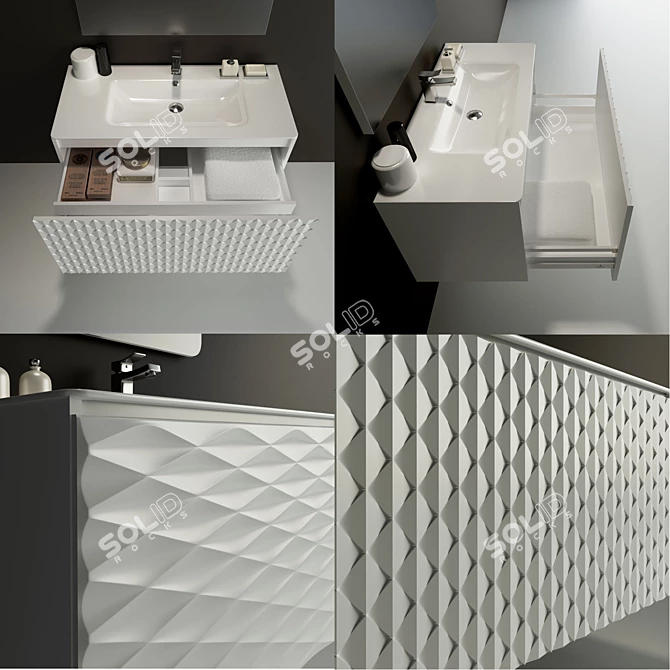 Bretta Bathroom Set: Luna & Rubicon - Elegant and Functional 3D model image 3