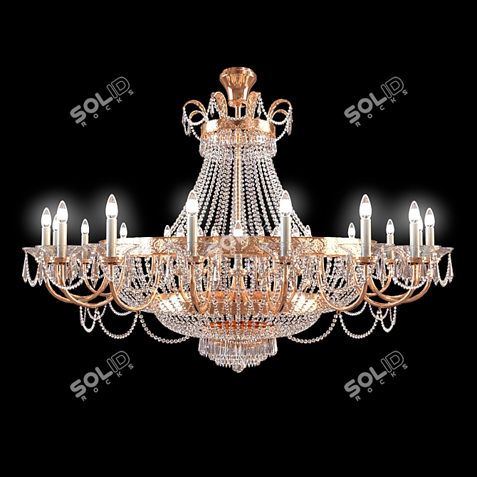 Imperial Crystal Chandelier 3D model image 1