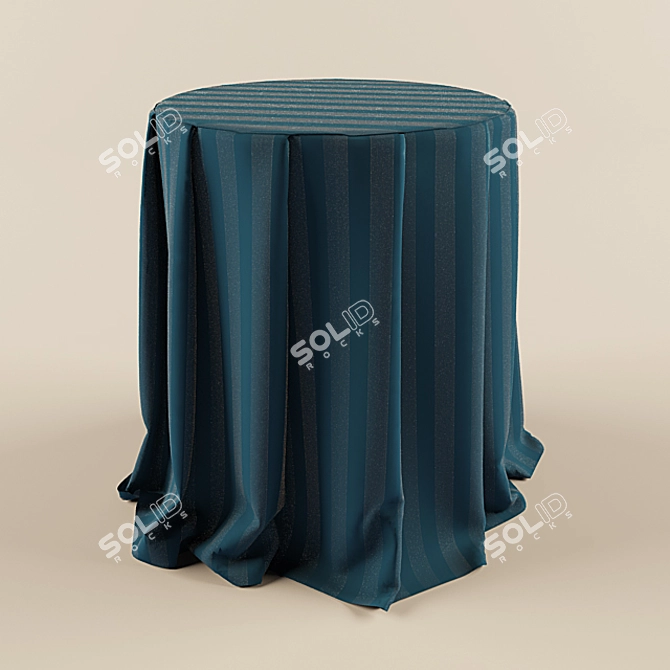 Classic Round Tablecloth with Side Table Warehouses 3D model image 1