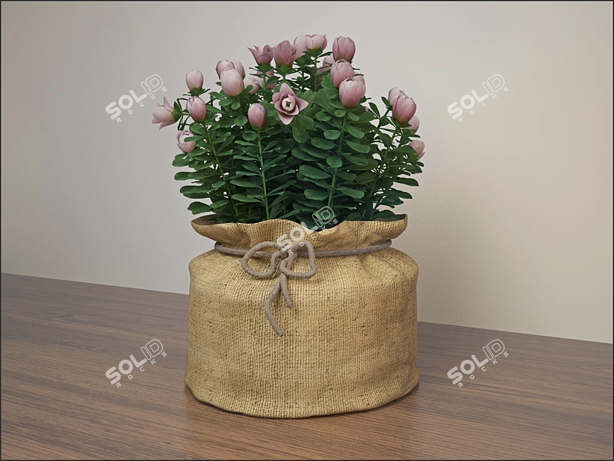 Blooming Delights: Bag of Flowers 3D model image 1