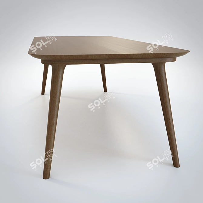Sleek Wood Zio Dining Table 3D model image 2