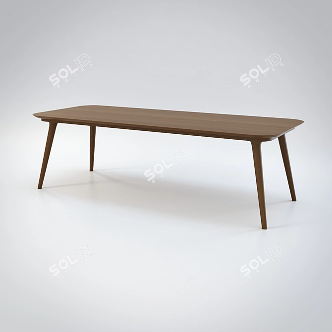 Sleek Wood Zio Dining Table 3D model image 3