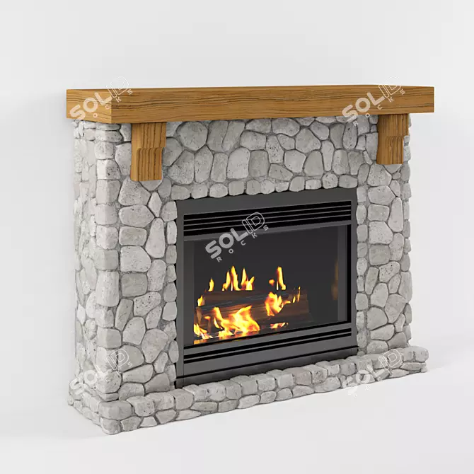 Dimplex Fireplace: Elegant Stone Portal 3D model image 1