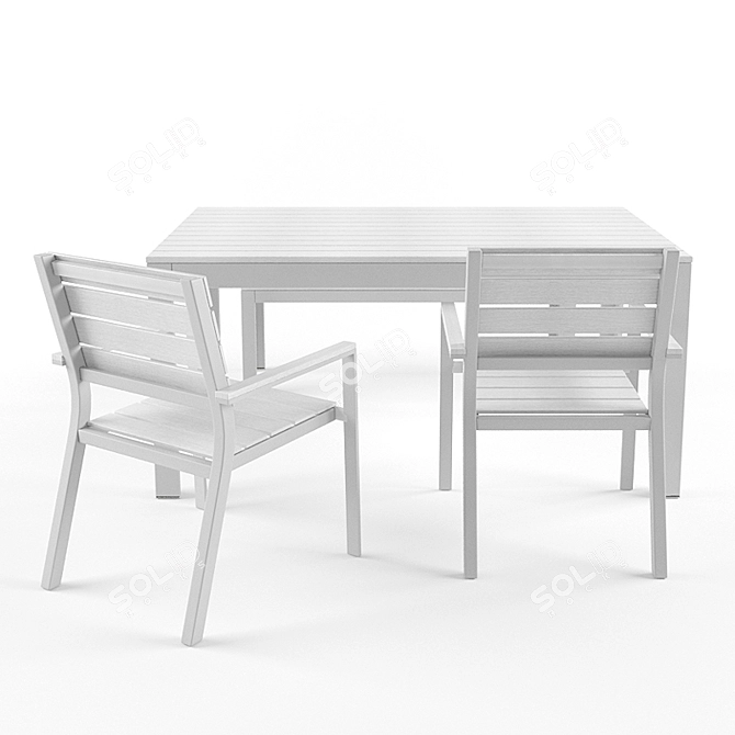 Stylish Outdoor Dining Set 3D model image 2