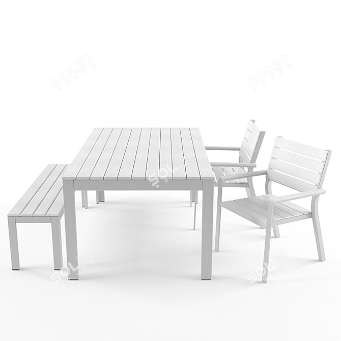 Stylish Outdoor Dining Set 3D model image 3