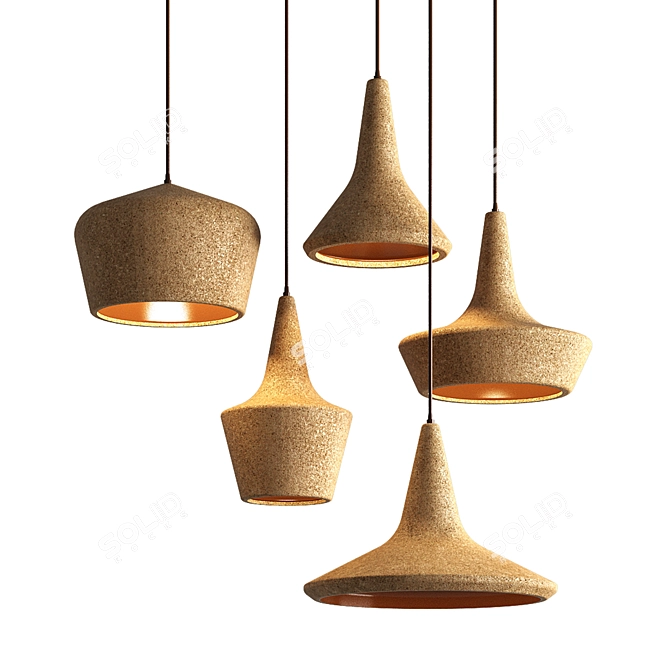 Modern Couple Hanging Lamp 3D model image 1