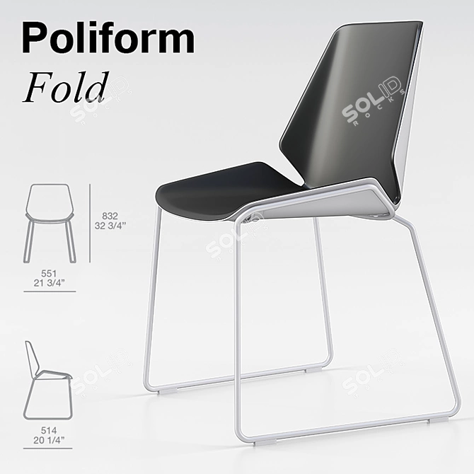 Poliform Fold: Stylish and Practical Chair 3D model image 1