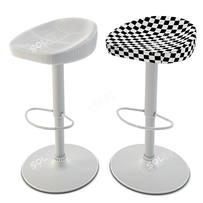 Espresso Tan Slugger Bar Stool 3D model image 3