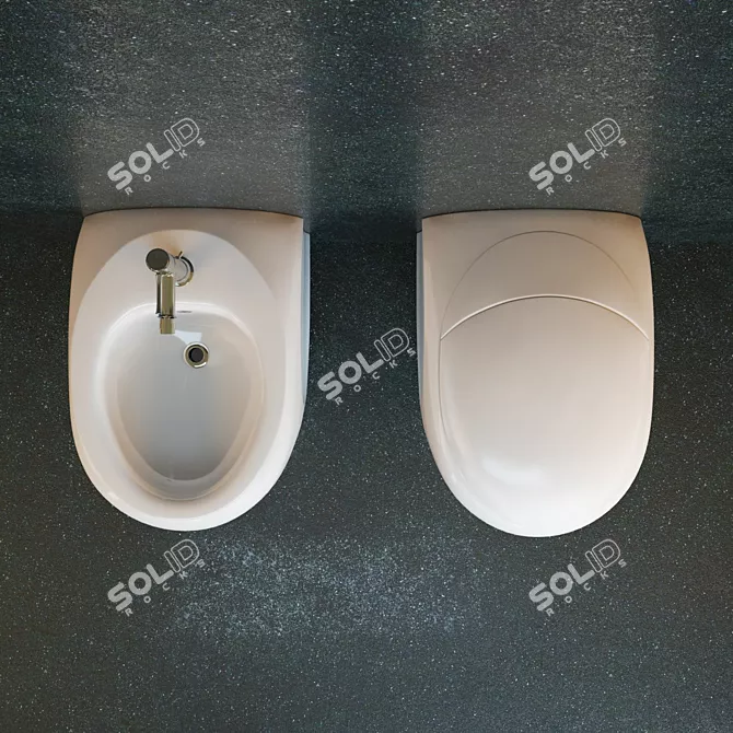 Opoczno Bilbao Toilet and Bidet Set 3D model image 2