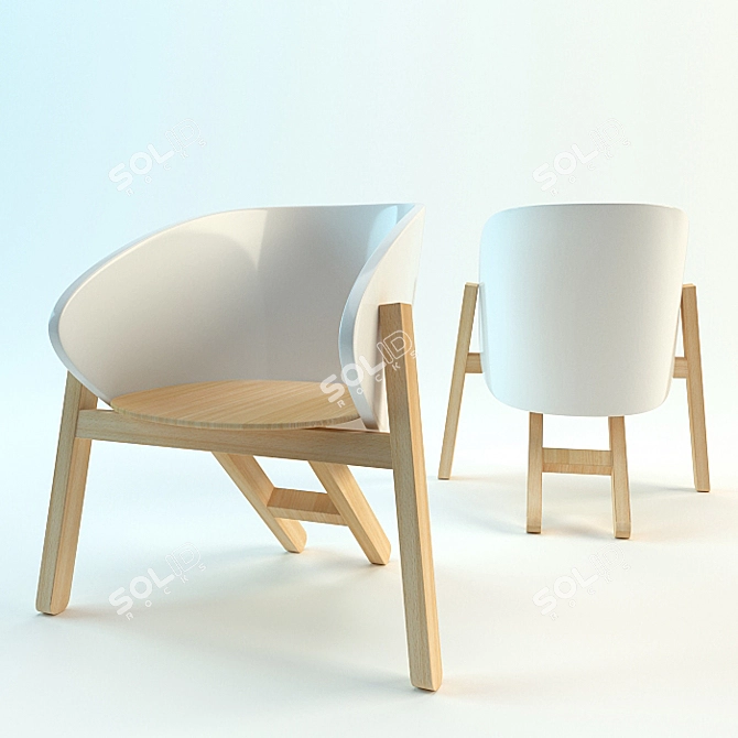 Elegant Curve Seating Solution 3D model image 1