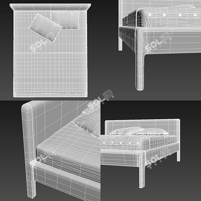 Invito Bed: Artisan's Masterful Collection 3D model image 3