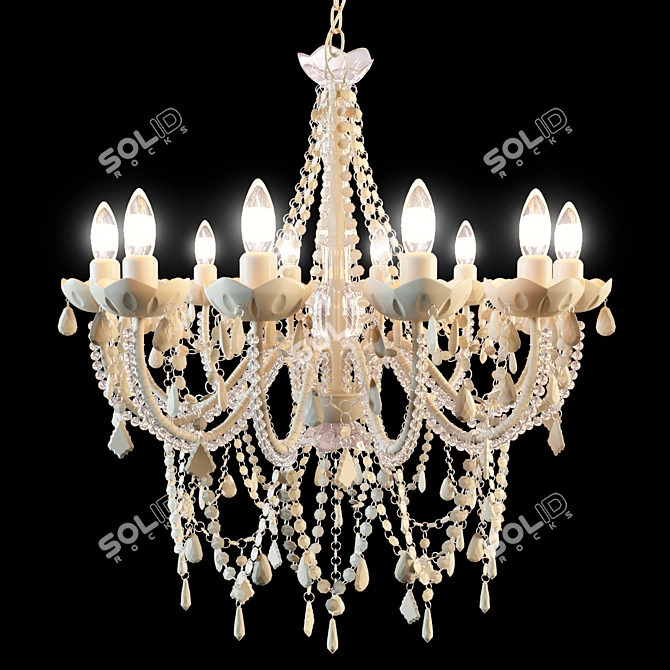 French Crystal Chandelier - Timeless Elegance 3D model image 1