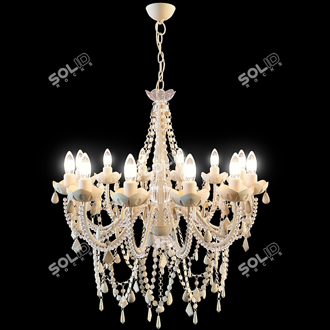 French Crystal Chandelier - Timeless Elegance 3D model image 2