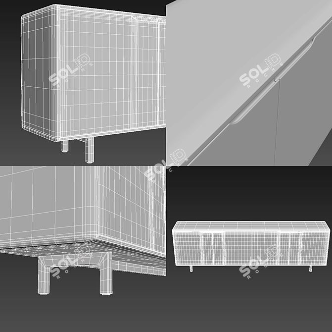 Artisan Invito Sideboard: Exquisite Craftsmanship 3D model image 3