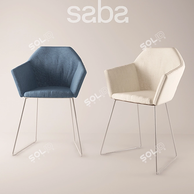 Saba New York Armchair: Design Elegance 3D model image 1