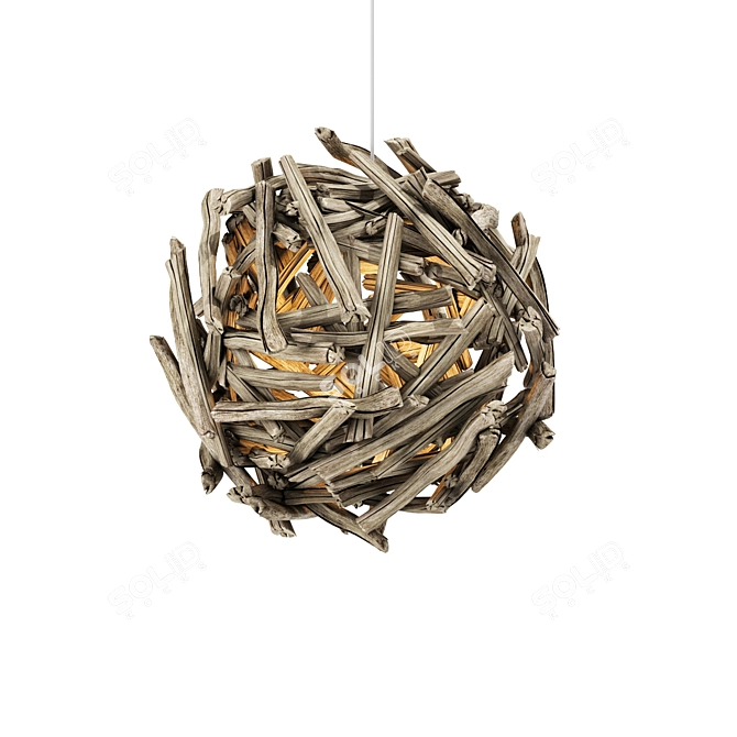 Bleu Nature Driftwood Chandelier 3D model image 1