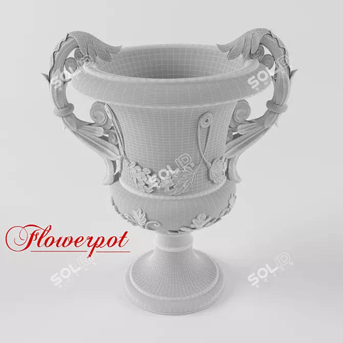 BlossomBot Ceramic Planter 3D model image 3