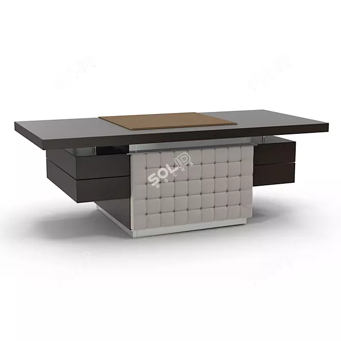 Ultimate Leather Panel Table 3D model image 1