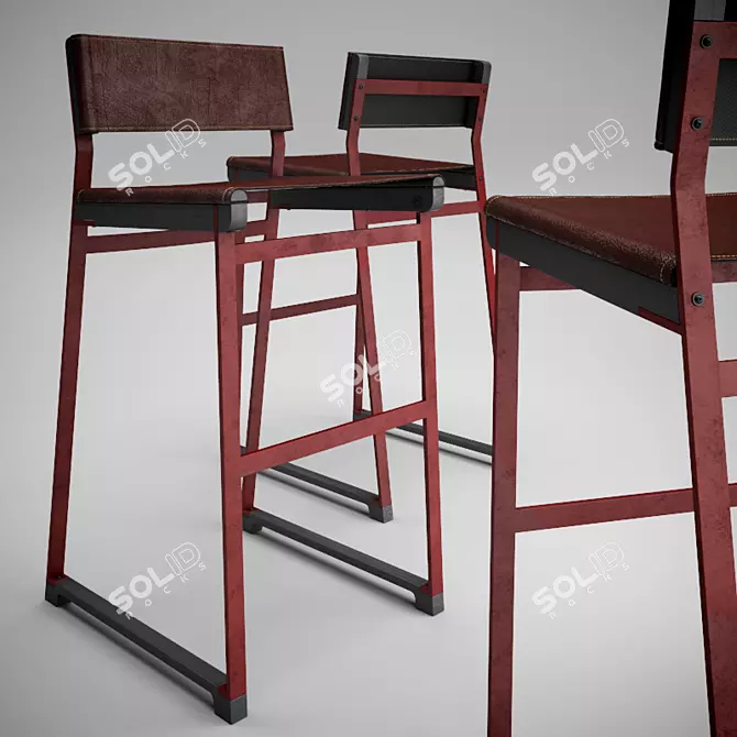 Sleek Catenary Barstools | Token NYC 3D model image 1