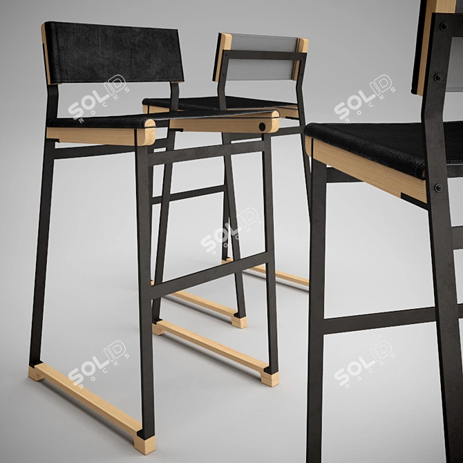 Sleek Catenary Barstools | Token NYC 3D model image 2