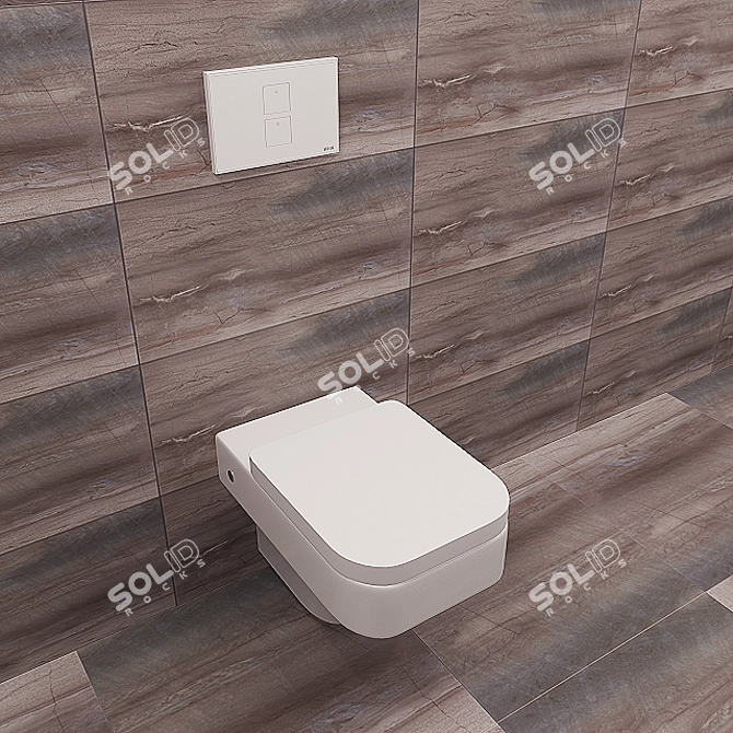 Luxury Hanging Toilet Set 3D model image 2