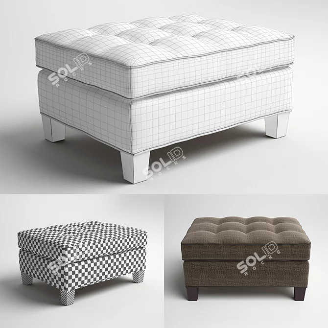 Vintage Ralph Lauren Home Ottoman 3D model image 3