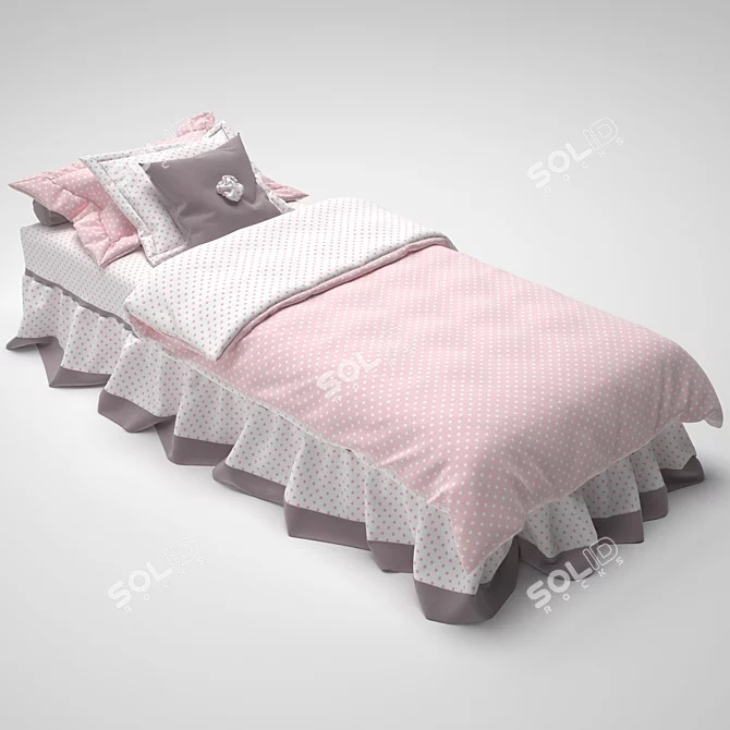 Kids Room Bedding 3D model image 3