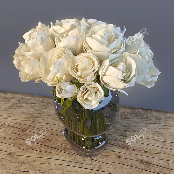 Elegant Bouquet of 29 Roses 3D model image 2