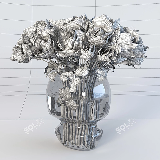 Elegant Bouquet of 29 Roses 3D model image 3