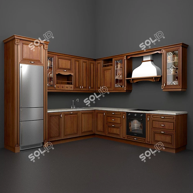 Elegant Firenze Kitchen Set 3D model image 2