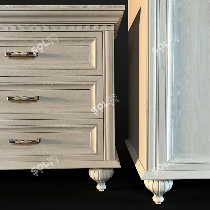 AGT Profile Wardrobe with Chest of Drawers 3D model image 2