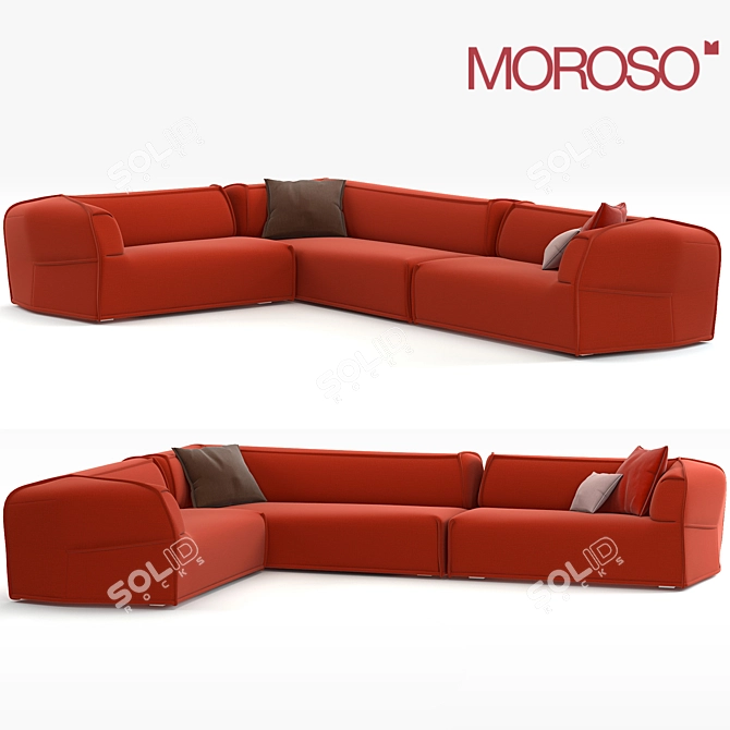 Modern Corner Sofa Moroso Massas 3D model image 1