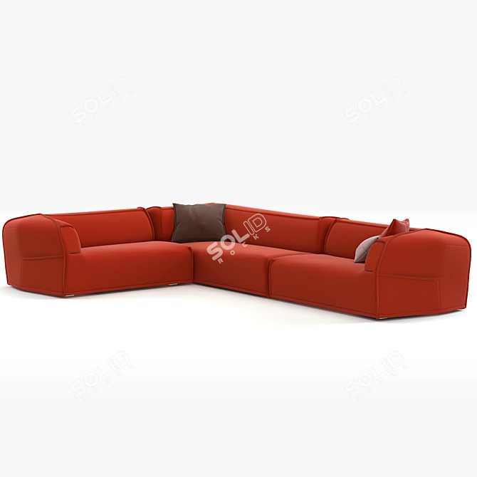 Modern Corner Sofa Moroso Massas 3D model image 3