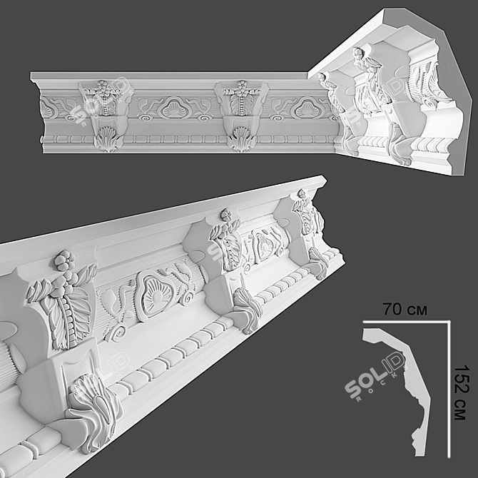 Classical Cornice 3D model image 1