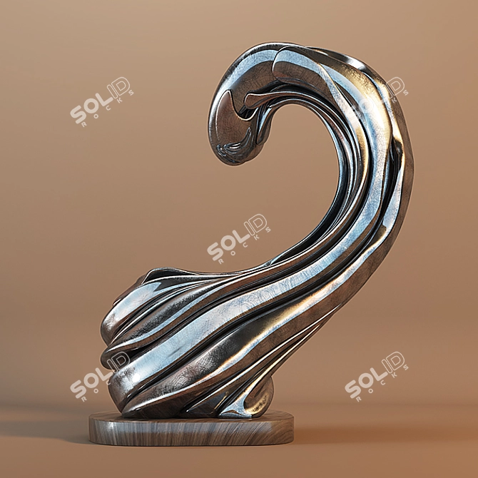 Modern Metal Curl 3D model image 1