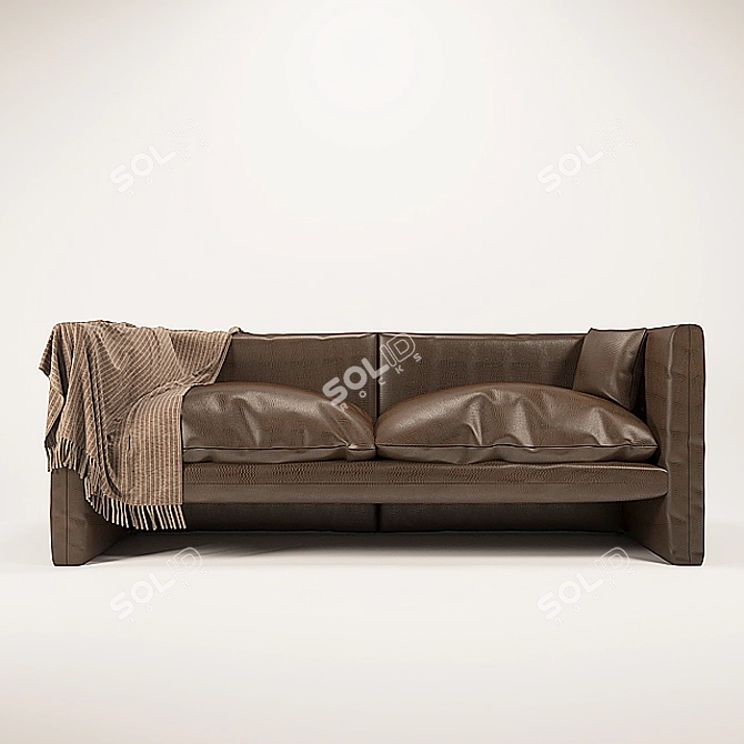 Modern Convertible Sofa, Stylish & Comfortable 3D model image 1